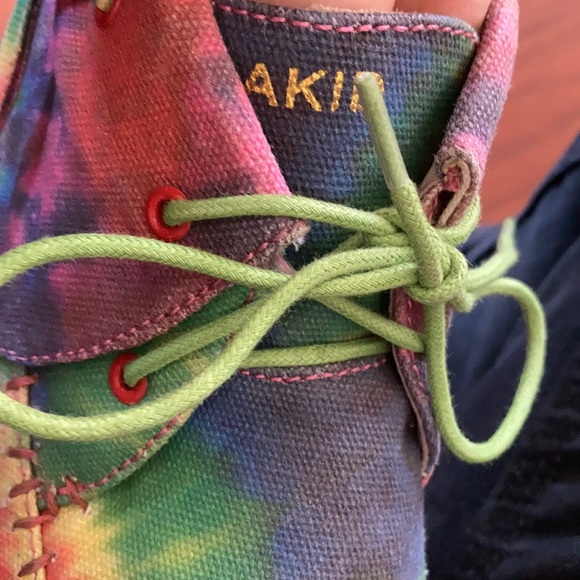 Akid Tie Dye moc canvas lace sneakers kids size 5 - Picture 6 of 16